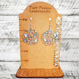 Golf Theme Acrylic Earrings - Circle